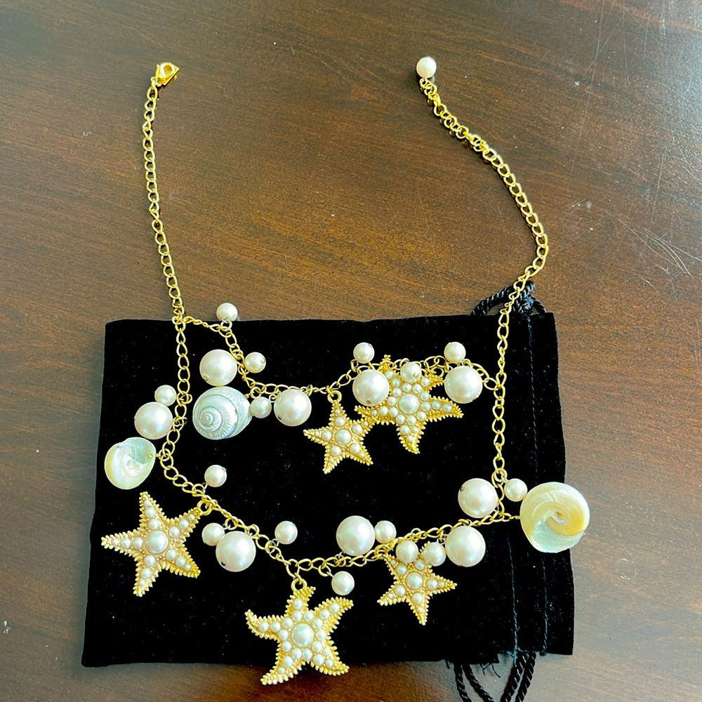 Pearl And Shell Statement Necklace - image 1